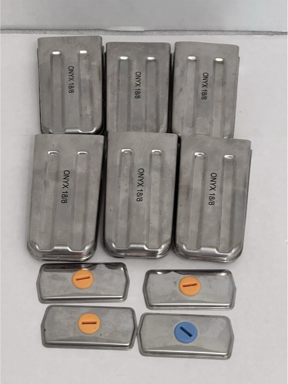 6 Stainless Steel Popsicle Molds w/4 Lids